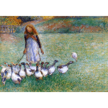 Camille Pissarro A Little Goose Girl, 18"x27" Wall Decal