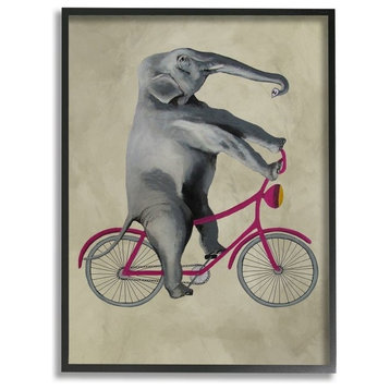 Elephant On A Bicycle, Framed, 11"x14"