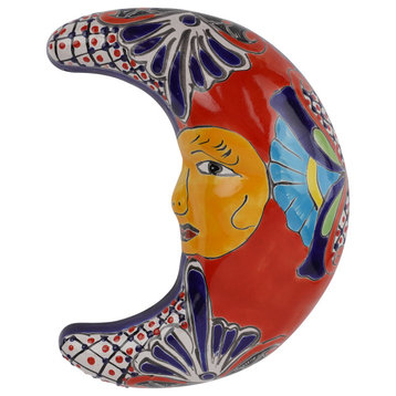 Talavera Colorful Ceramic Wall Moon