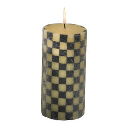 Courtly Check Pillar Candle | MacKenzie-Childs - Candles