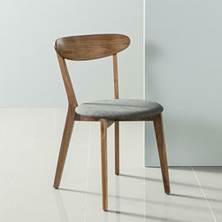 Henrik Solid Walnut Dining Chair - Dark Grey Fabric Seat - Dining Chairs