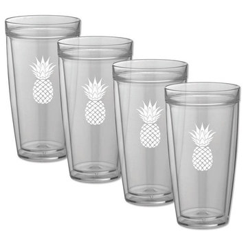 22 oz. Pineapple Doublewall Tall Drinkwares, Set of 4