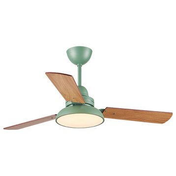 42" Ceiling Lighting Fan with Remote Control, Green, Dia42.1"