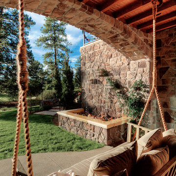 Italian Villa Stone Veneer Backyard Swing - Coronado Stone Products