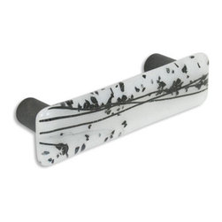 CKP - Art Glass Pull, Black Confetti, Oil-Rubbed Bronze Base - Cabinet And Drawer Handle Pulls