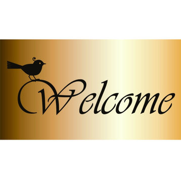 Welcome Sign With A Bird Animal Picture Art Decal, 10x30"