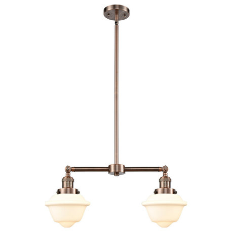 Innovations 2-LT Small Oxford 24" Chandelier - Antique Copper