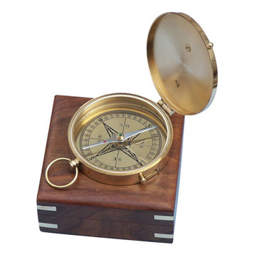 Admiral's Brass Sundial Compass 4'', Brass Compass, Unique Nautical Gift, Br
