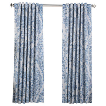 Tea Time China Blue Blackout Curtain - PAIR, 50W x 63L