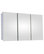 Tri-View Medicine Cabinet, 60"x36", Polished Edge, Surface Mounted