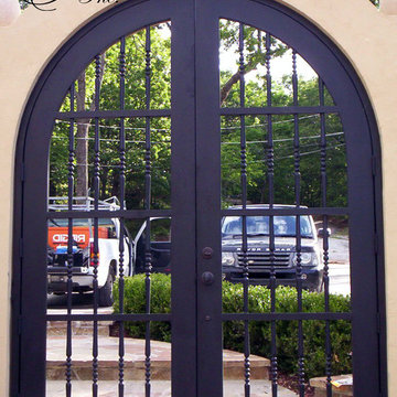 Wrought iron gates.