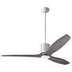 The Modern Fan Co. - LeatherLuxe Fan, White/Ivory, 54" Graywash Blade, Wall/Remote Control - From The Modern Fan Co., the original and premier source for contemporary ceiling fan design: the LeatherLuxe DC Ceiling Fan in Gloss White and Ivory Leather with Graywash Blades and choice of control option.