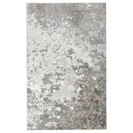 Weave & Wander Orin Modern Abstract, Silver/Gray, 1'8"x2'10"