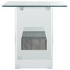 Leya Accent Table Glass/Black Oak Shelf