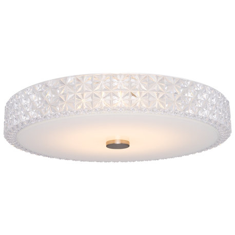 Kira Home Maxine 15" Flush Mount Ceiling Light, Integrated 20W LED, Crystal