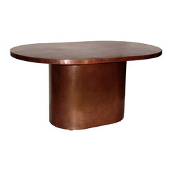 Brass or Copper Racetrack Dining Table - Dining Tables
