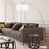 Allegro 86" Tall Metal Floor Arc Lamp, White and Brushed Silver
