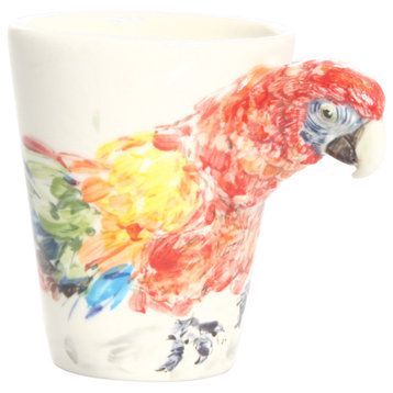 Parrot 3D Ceramic Mug, Red