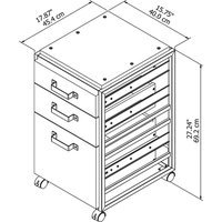 Refinery 3 Drawer Mobile File Cabinet