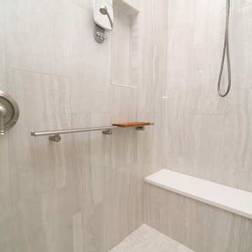 A serene spa masterbathroom