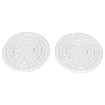 Diatomite Stone 7" Hot Plate Trivet, Set of 2, White