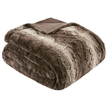 100% Polyester Faux Tip Dyed Brushed Fur Oversized Bed Throw, MP50-2919