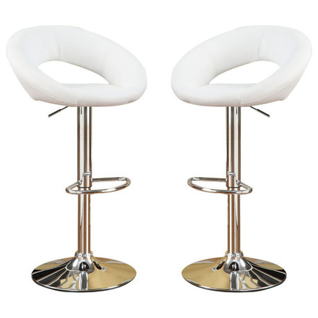 Set of 2 Faux Leather Bar Stools, Multi