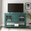 52" Wood Console Table TV Stand, Dark Teal
