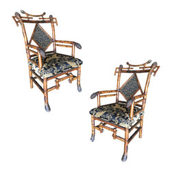 Rare 19th Century Aesthetic Movement Bamboo Salon Chair, Pair - Armchairs And Accent Chairs