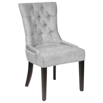 Uptown Club Paris Transitional Fabric Tufted Dining Side Chair in Gray