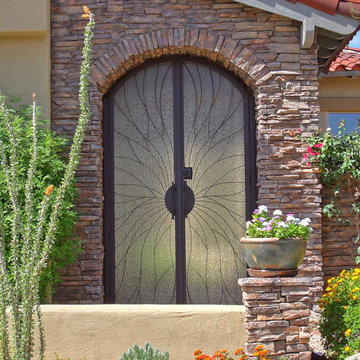 Swirl Glass and Iron Gate
