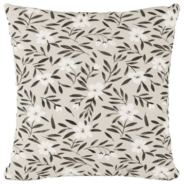 18" Decorative Pillow, Fiona Floral Natural