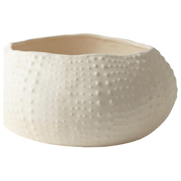 Ceramic Urchin Bowl, Matte White, Large