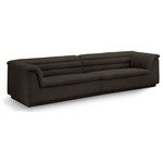 Meridian Furniture - Cascade Upholstered Modular Sofa, Brown, Boucle Fabric, Straight Sofa - Give your room a much-needed rehab when you bring home this Cascade boucle fabric modular sofa. The elegantly attention-grabbing design features a modern profile with curved arms deep horizontal channel tufting, so it wows from all angles. Upholstered in rich brown boucle fabric, this seat quickly becomes everyone's favorite spot for curling up with a good book or smart device. Thick foam padding ensures a cozy, body-hugging experience while you watch TV or just relax.