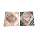 Mogulinterior - Ethnic Silk Cushion Cover Vintage Sari Border Patchwork Square Pillow Cases 16" - Pillowcases and Shams