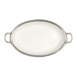 Arte Italica Tuscan Oval Tray with Handles - Dinnerware