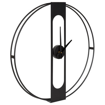 Urgo Numberless Metal Wall Clock, Black