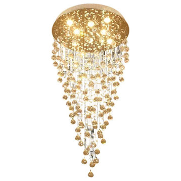 Le Tignet Creative Large Raindrops Crystal Chandelier, 16 Bulbs, Warm Light