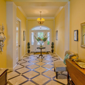 Luxury Foyer with Marble Inlay Flooring