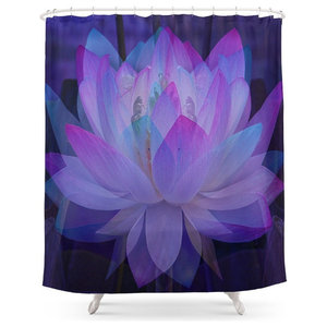Blue Summer Hydrangeas Shower Curtain Contemporary Shower