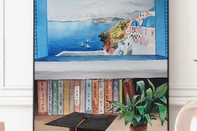 Original Painting Greece Watercolour commission
