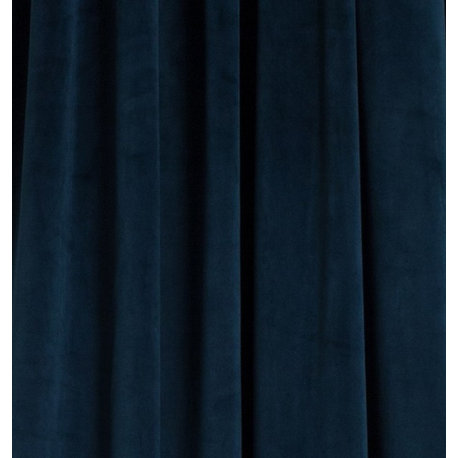 Milan Peacock, Luxurious Velvet, Box Pleat Drapery Panel, Lined, 24 X 115"