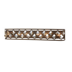 Luxe / Glam  6 Light Vanity Light in Weathered Bronze Finish