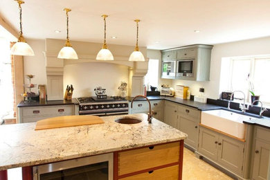 Design ideas for a traditional kitchen in Cambridgeshire.