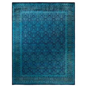 Fine Vibrance, One-of-a-Kind Hand-Knotted Area Rug Blue, 9' 2" x 11' 10"