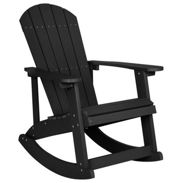 Flash Furniture Savannah Black Resin Rocking Chair Jj-C14705-Bk-Gg