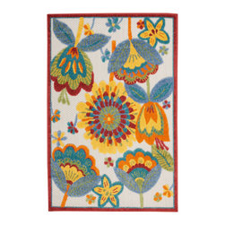 Nourison - Nourison Aloha 2'8" x 4' Multicolor Contemporary Area Rug - Doormats