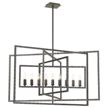 Crystorama 337-RS 9 Light Chandelier in Raw Steel