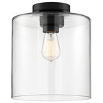 Nuvo Lighting - Chantecleer - 1 Light Semi Flush - with Clear Glass - Matte Black Finish - Satco's 60-6779 Chantecleer features a wide clear glass hurricane shade, creating elegance around a simple fixture finished in matte black. Accent this semi flush luminaire with a vintage A19 bulb for best effect.