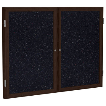 Ghent's Wood 36" x 48" 2 Door Enclosed Rubber Bulletin Board in Multi-Color